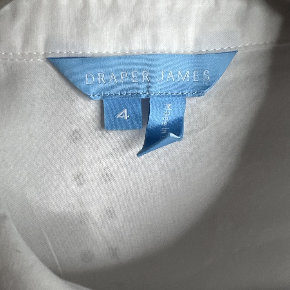 Draper James Dress Womens 4 White Eyelet Shirt Dress Long Sleeve Lined DRW0642 - Picture 5 of 13